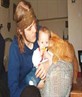 My brothers little boy and whiskey my cat