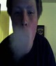 me smoking a cig and blowing smoke