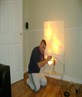 my mate fixing the bulb