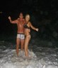 Me and Tamara in the sea at night in Barbados