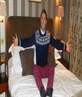 Chilling on the bed in hotel 2012