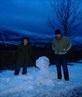 Me and my sisters boyfriend with our snowman