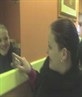 my bros gf, entertained by her reflection....