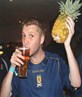 With a pint and a pineapple