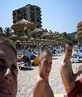 me and the lads in on the beach in magaluf