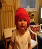 my neice with her undergarments on head!