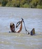 Getting ready to wake board