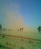 a dust storm because of the drought