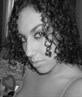 Shorter hair, black and white close up.