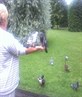 my aunt feedin pigeons on holiday