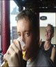 enjoying a pint