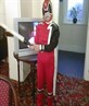 me as a power ranger on my sisters hen due