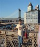 Enjoying at Broklyn bridge