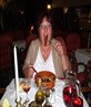 Eating a sausage in Rethymno, Crete, 2005