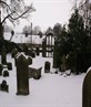 Gothic graveyard in winter