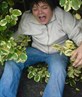 Me falling into a bush!