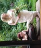 Me holding my sister's dress.