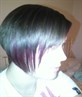 the side of my hair wid purple init x