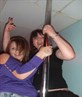 me & my mate 'pole dancing'