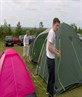 me n wadd setting up the tent