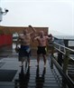 Me on the right after our dip in the sea!!