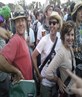 posing at glasto
