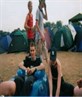 Me on a blue inflatable armchair!